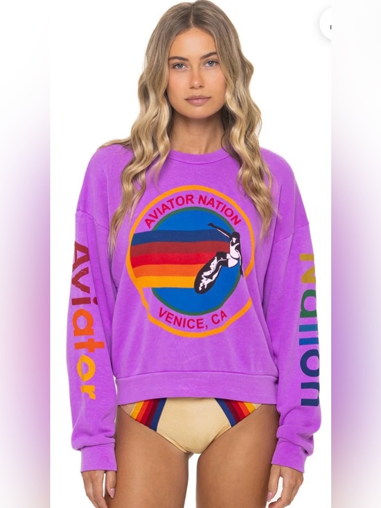 Aviator Nation Sweaters - Aviator Nation Purple Sweatshirt